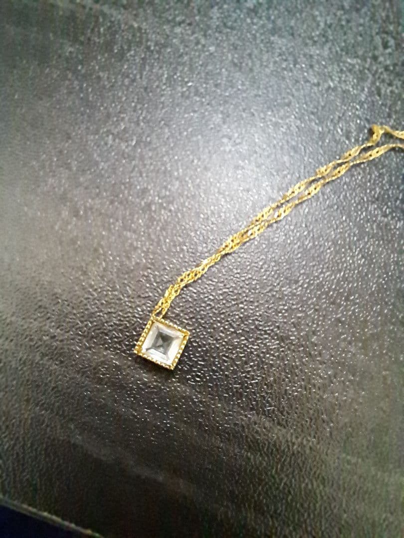 K14 アクアマリンネックレス　ゴールド