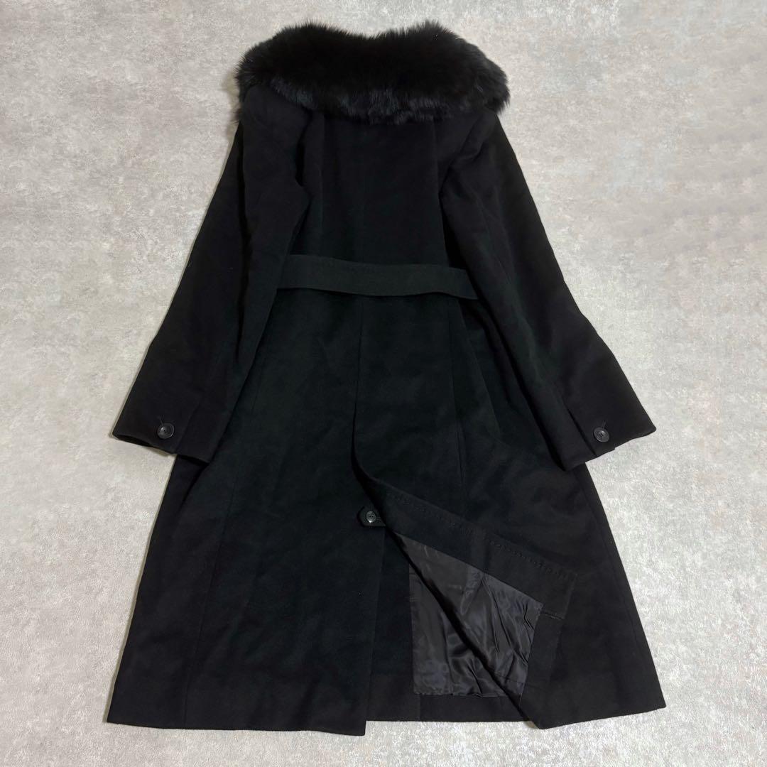 【美品】ナチュラルビューティー　ベルテッドコート　カシミヤ混　大きいサイズ　3L