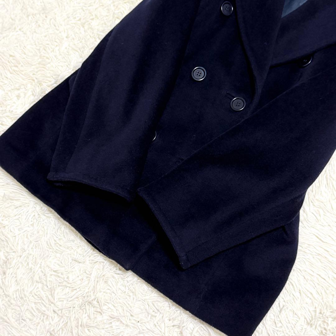 【美品】マックスマーラ チェスターコート カシミヤ混 ウール 白タグ ネイビー