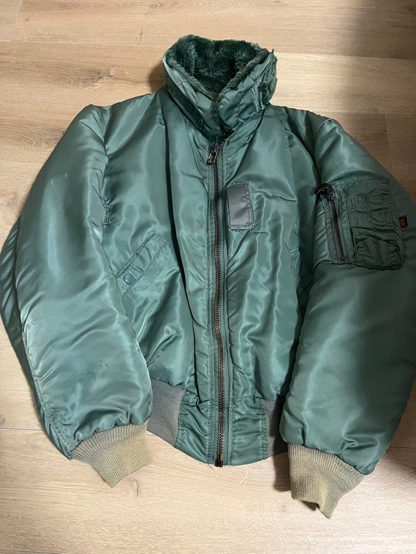 ALPHA B-15D フライトジャケット USA製 50s 復刻 緑 L