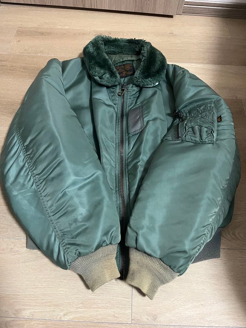 ALPHA B-15D フライトジャケット USA製 50s 復刻 緑 L