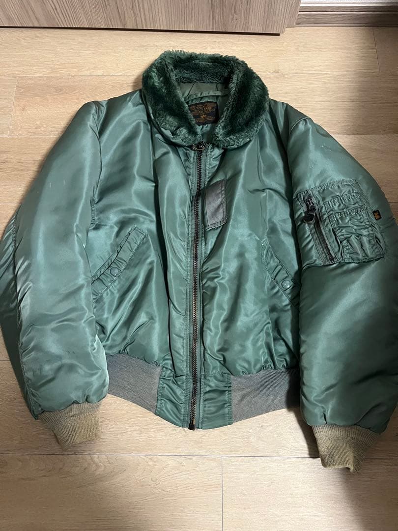 ALPHA B-15D フライトジャケット USA製 50s 復刻 緑 L