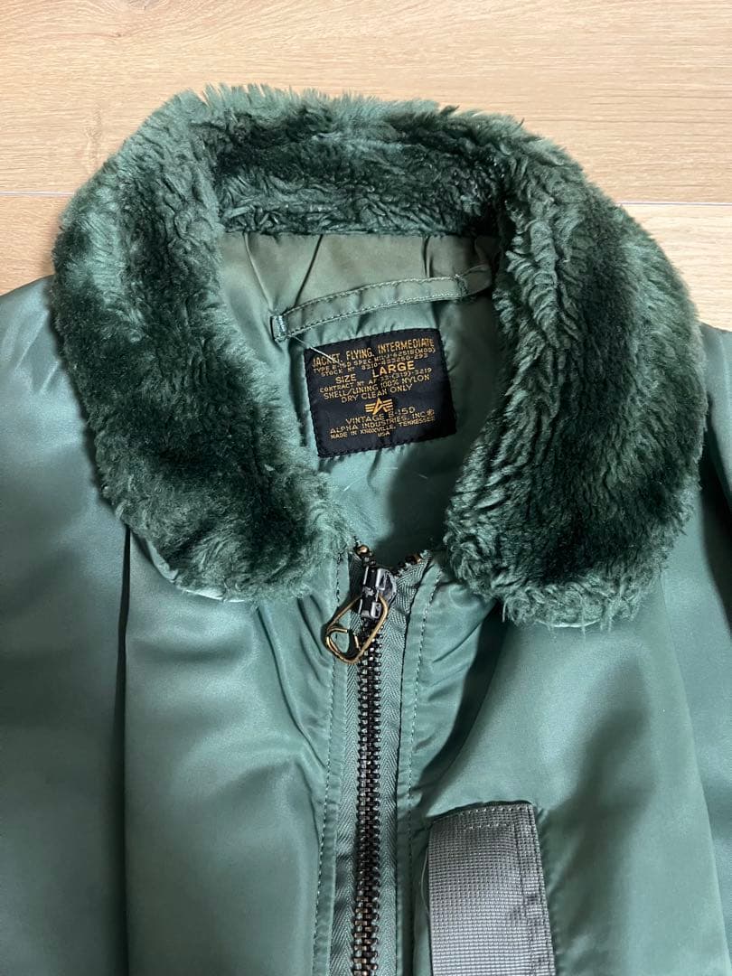 ALPHA B-15D フライトジャケット USA製 50s 復刻 緑 L