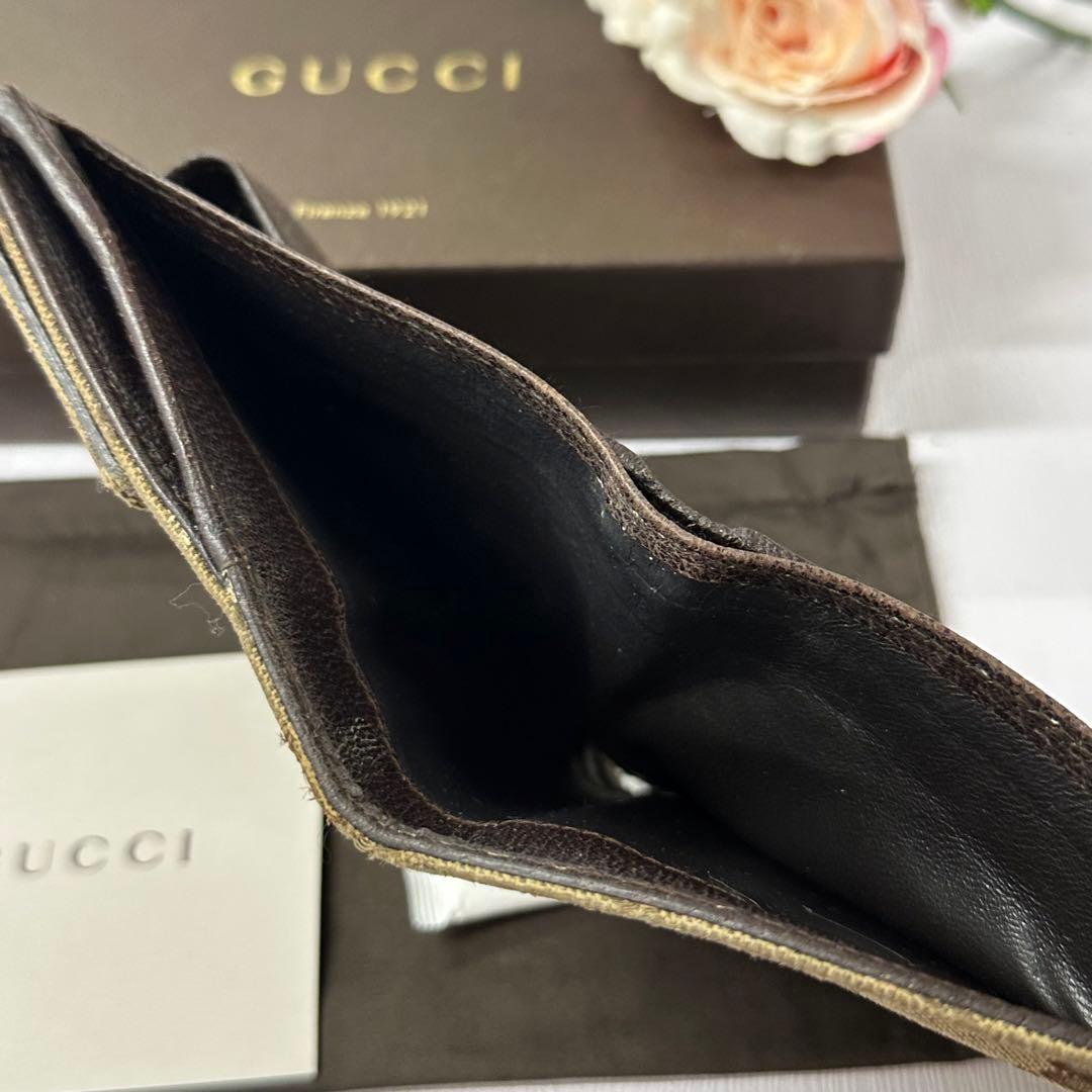 新品同様‼️ グッチ　GUCCI 財布　二つ折り　折り財布 GGキャンバス