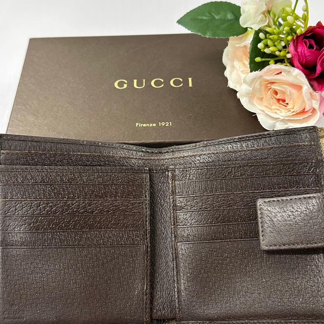 新品同様‼️ グッチ　GUCCI 財布　二つ折り　折り財布 GGキャンバス