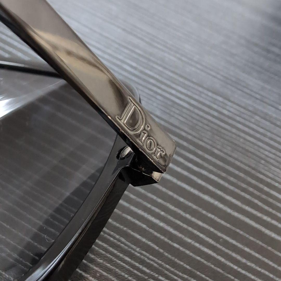 Christian Dior メンズ度無しサングラス ビジューDiorロゴ