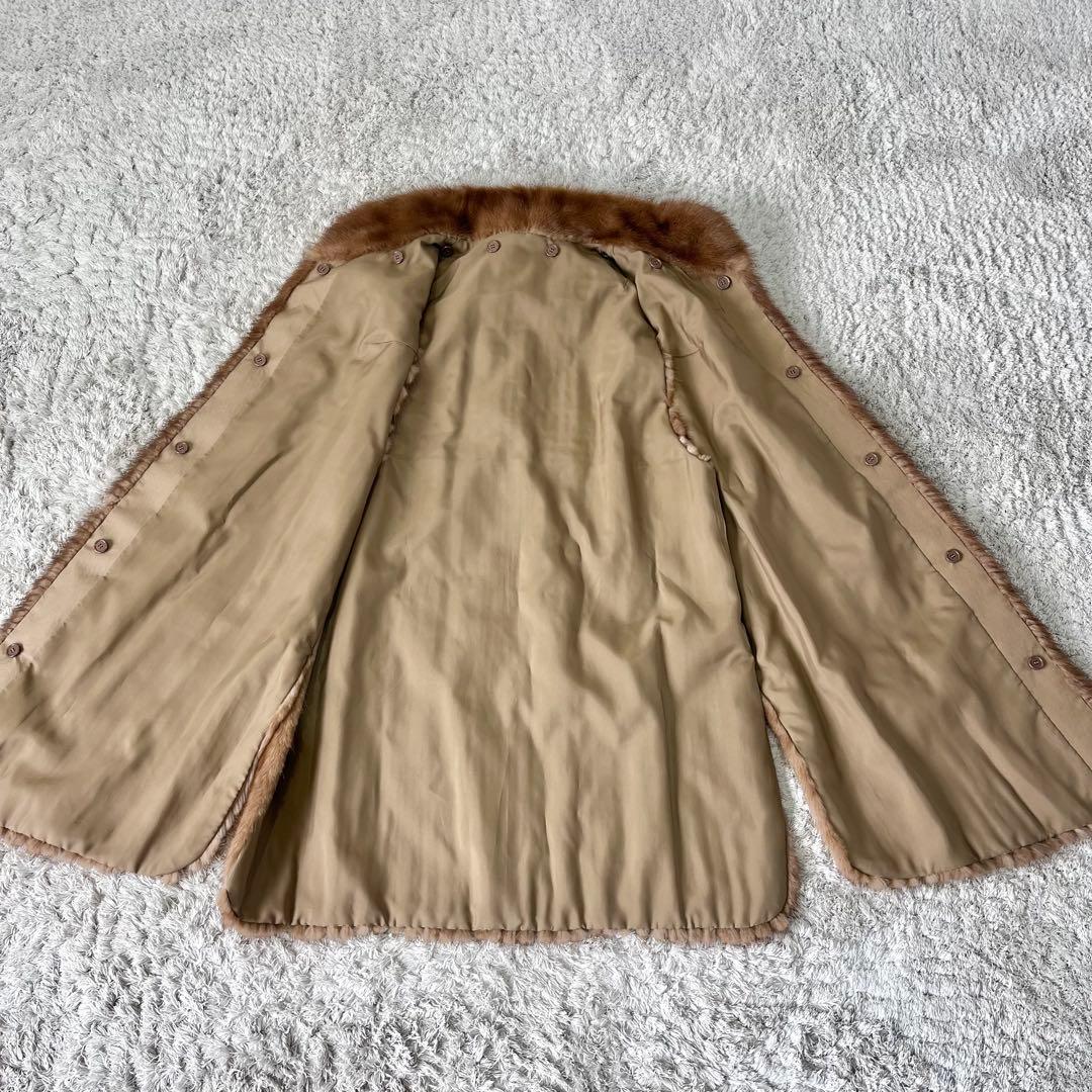 リアルミンク ミンク ファー ジレ ベスト 本毛皮 レイヤード 毛並み良好 軽量