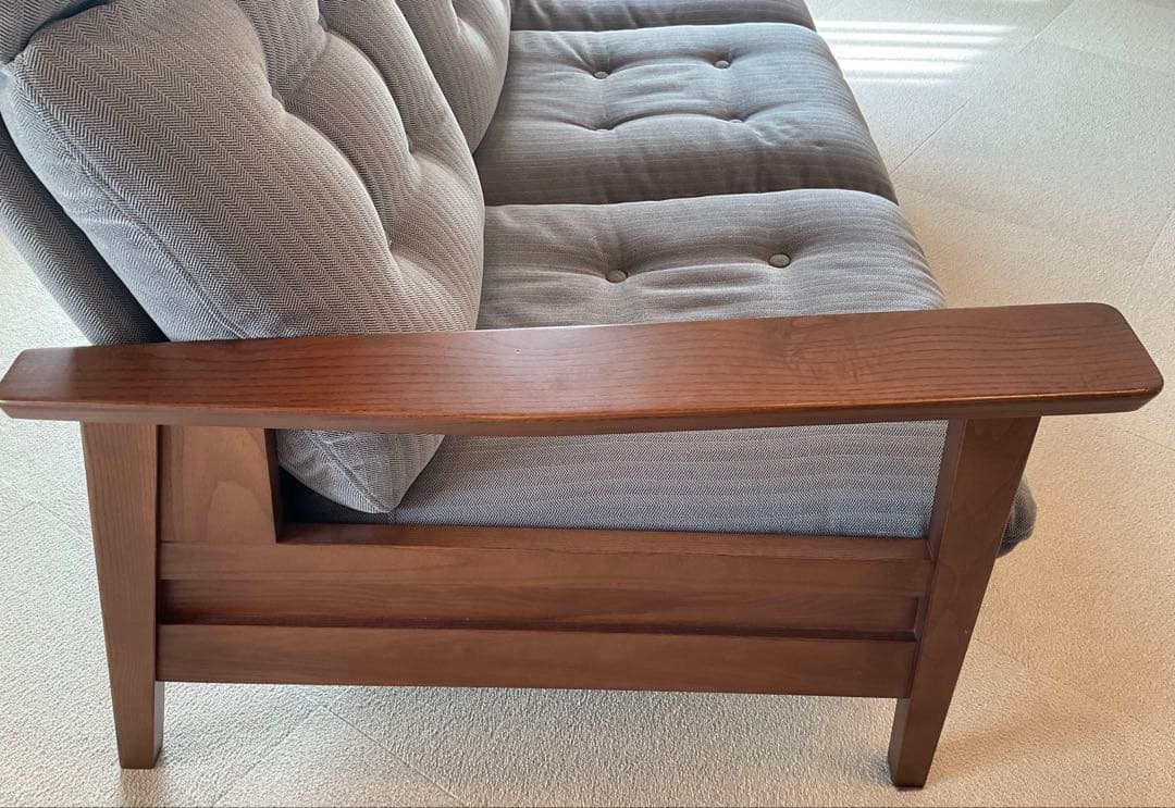 美品　グレー 3人掛け　リクライニングソファ