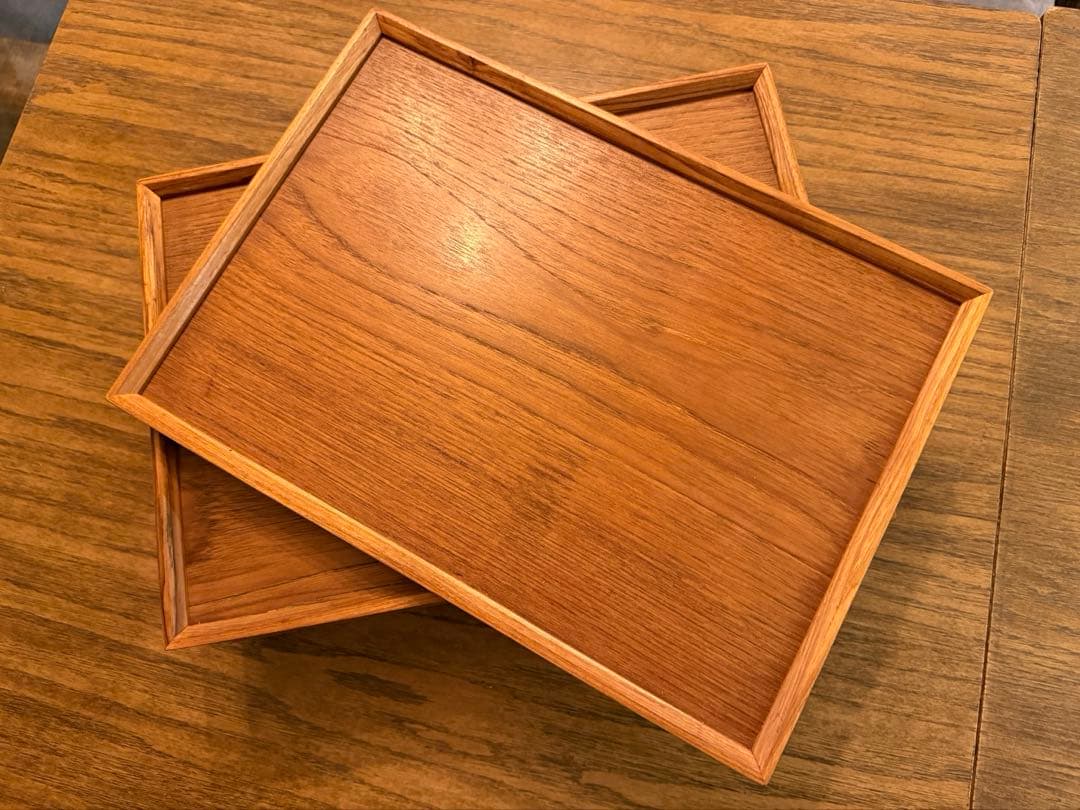 【中古美品】お洒落な木製お盆トレイ7点 和食 定食屋 カフェ ランチプレート