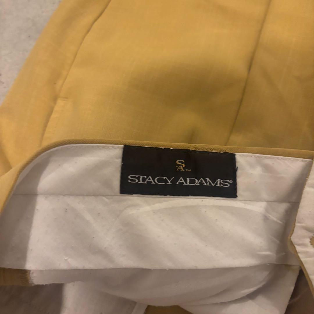 STACY ADAMS 2タック ワイドスラックス USA古着 マスタード