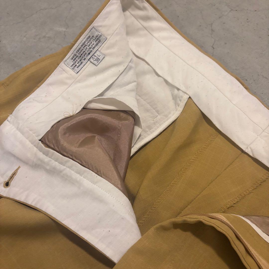 STACY ADAMS 2タック ワイドスラックス USA古着 マスタード