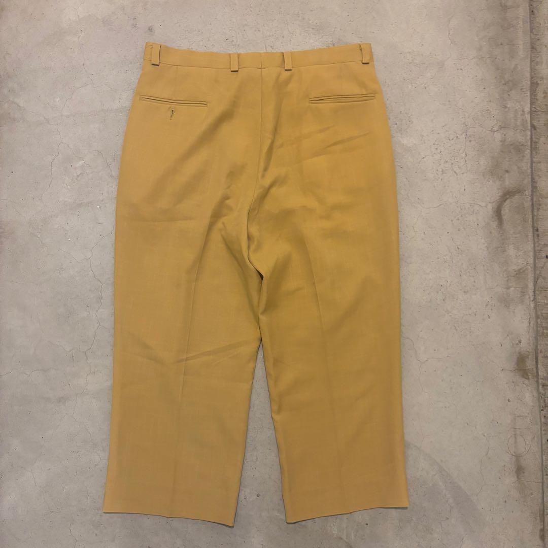 STACY ADAMS 2タック ワイドスラックス USA古着 マスタード