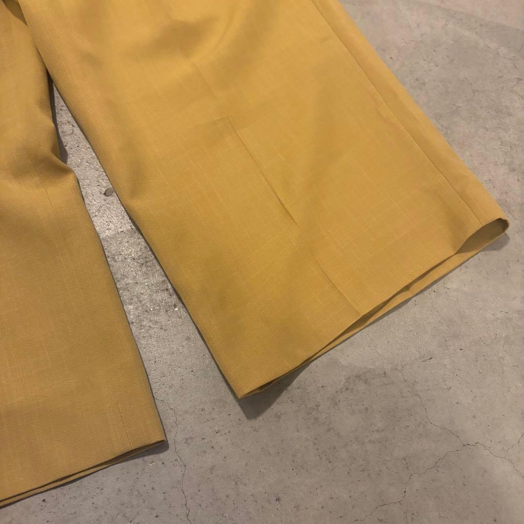 STACY ADAMS 2タック ワイドスラックス USA古着 マスタード