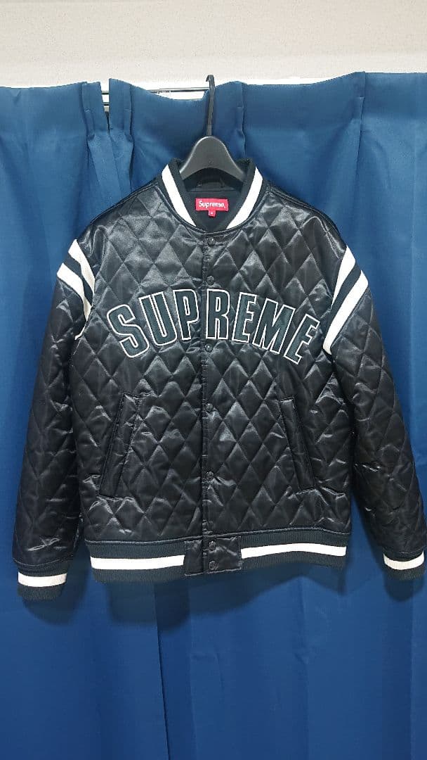 【Mサイズ】Supreme 17SS QUILTED SATIN VARSITY
