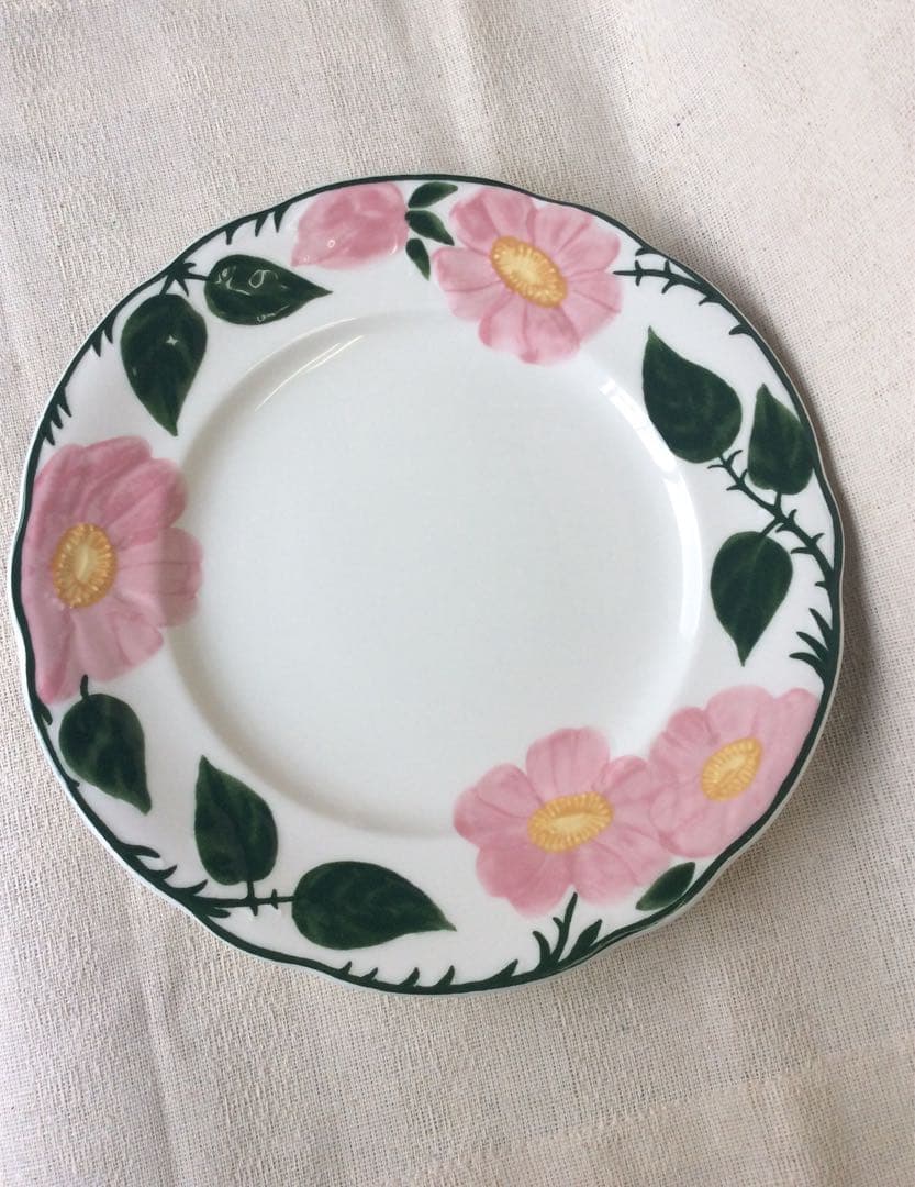 blue ワイルドローズ プレート 4枚セット