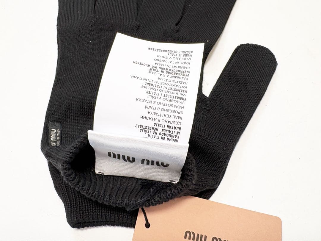 miumiu ミュウミュウ　手袋　黒　綿　 グローブ ブラック