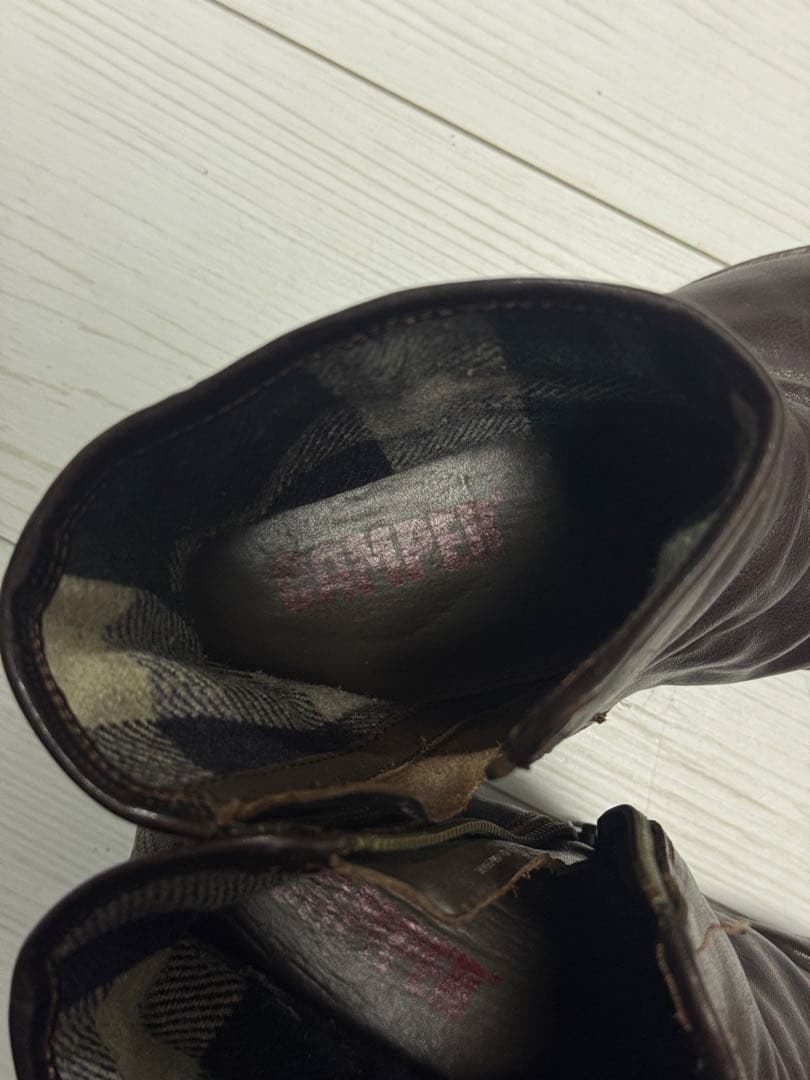 【高級ソール】CAMPER カンペール サイドジップ レザーブーツ 41