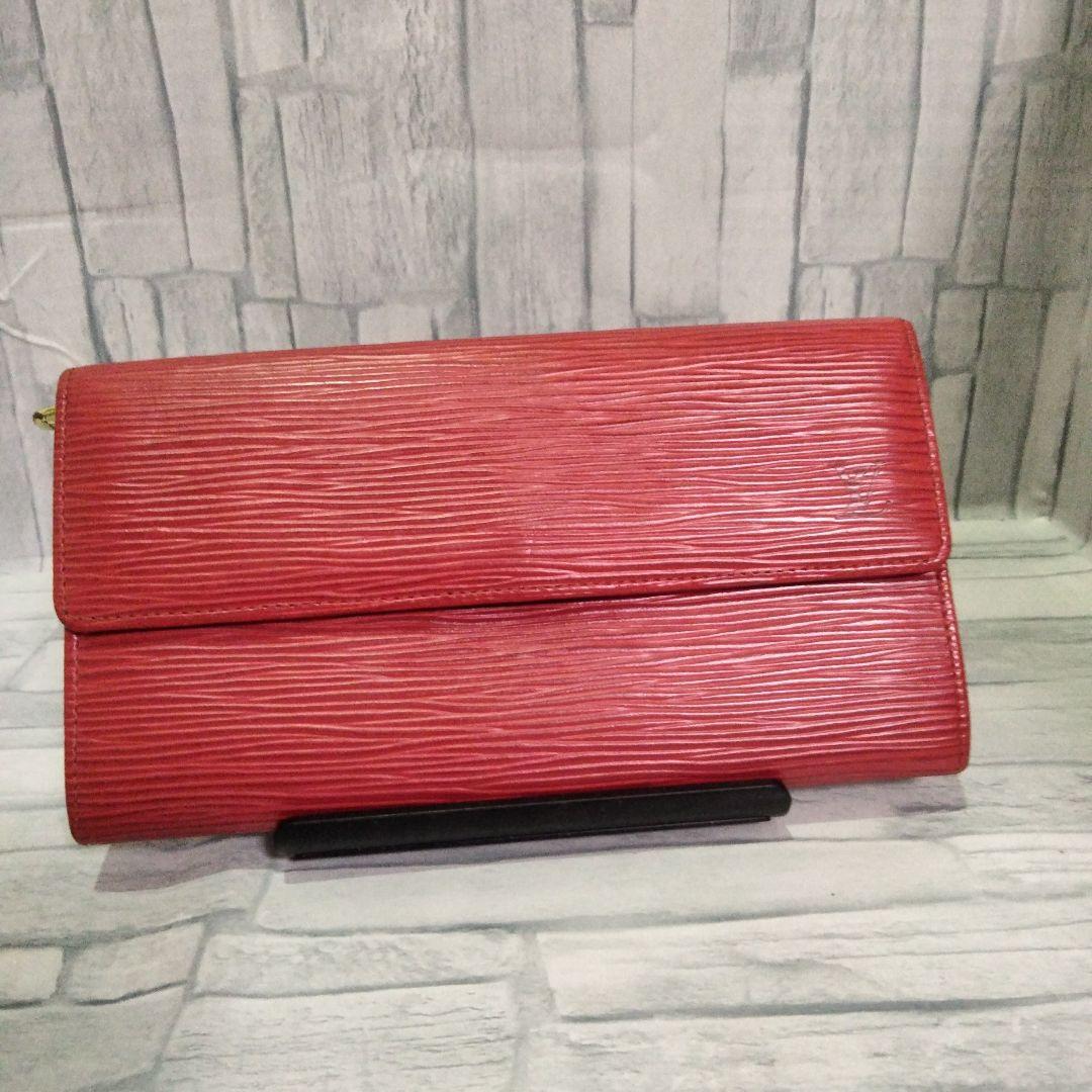 【送料無料】LOUIS VUITTON　ルイヴィン　RED　赤　レザー　長財布