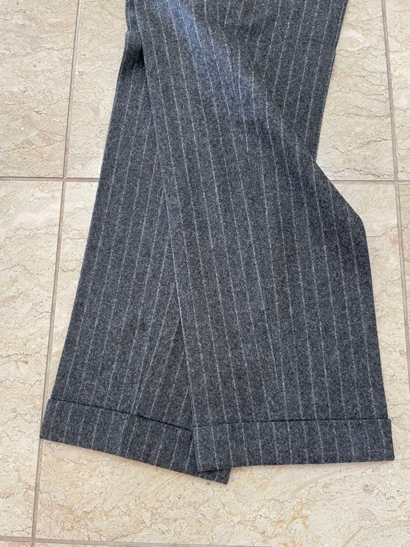 RING JACKETグレー ストライプ ダブルブレストスーツsize.48.M