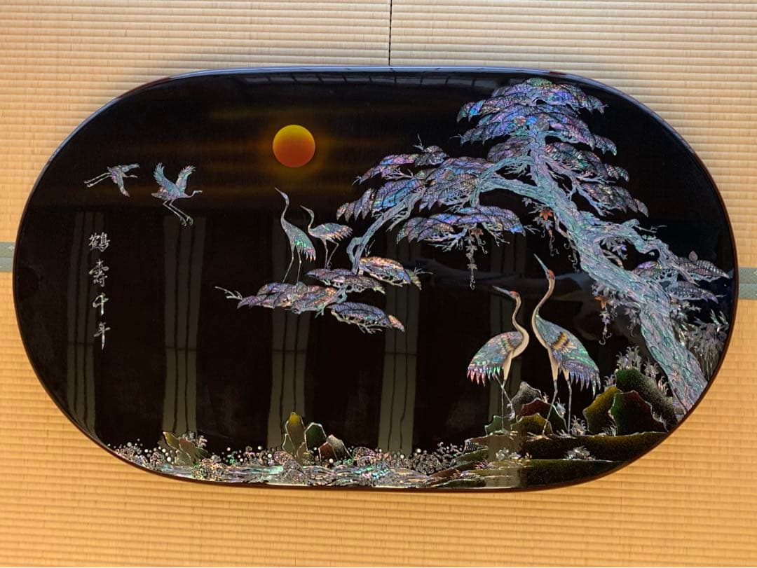 わ*か様 螺鈿　テーブル　天板76×129×9 脚27