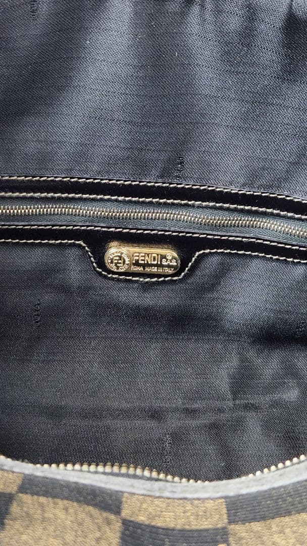 【良品】FENDI フェンディ ペカン柄 ブロック ボストンバッグ 40㎝