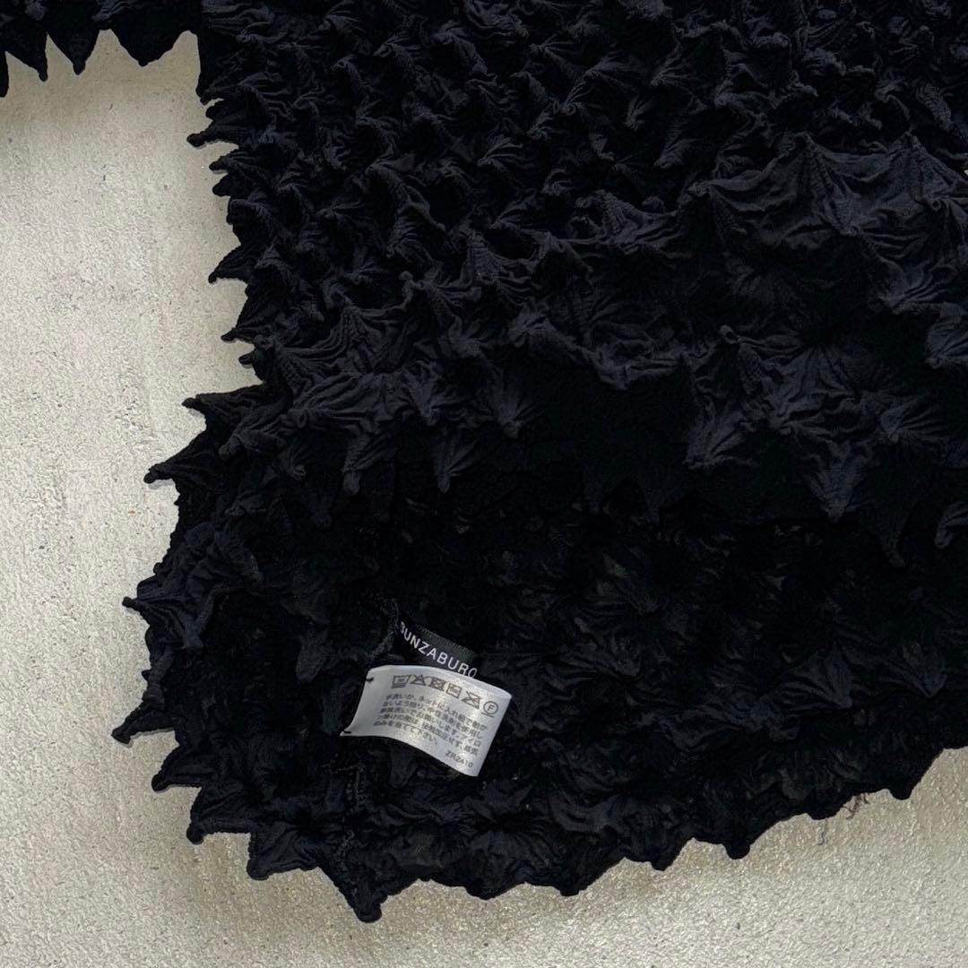 トップス bunzaburo spyky sheer top black l/s