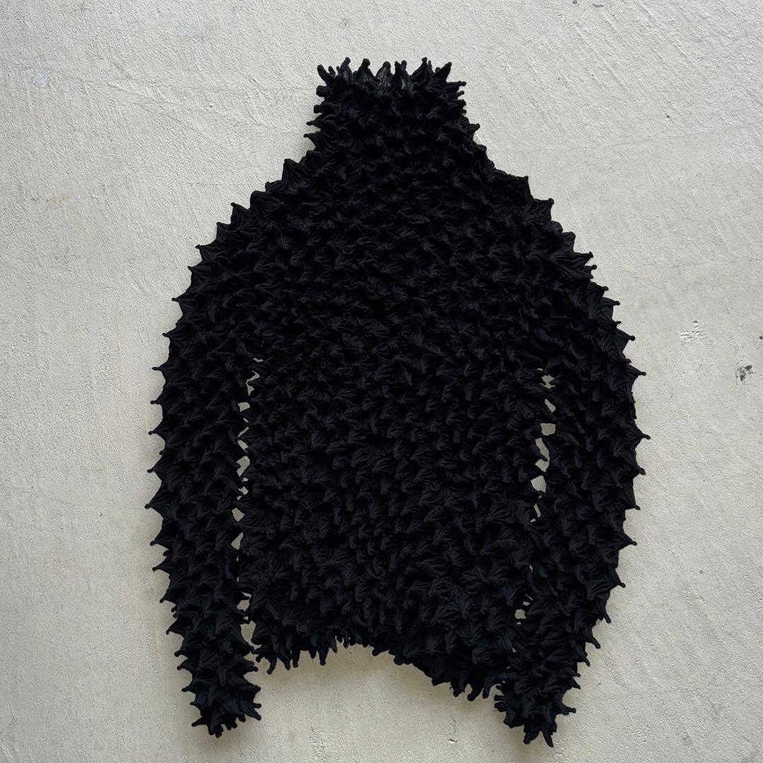 トップス bunzaburo spyky sheer top black l/s