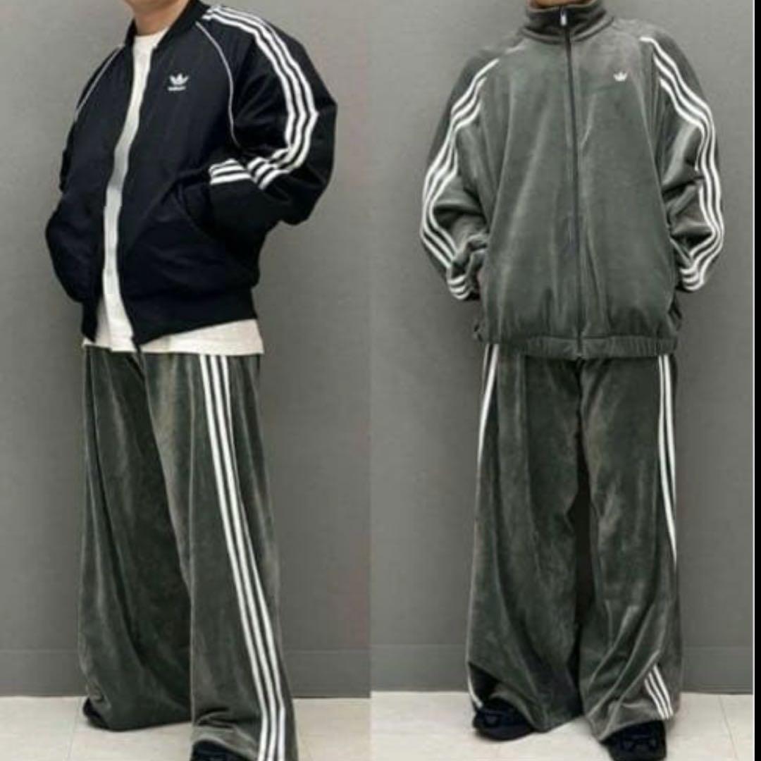 adidas セットアップ　ベルベットトラックジャケット、パンツ　美品^ - ^