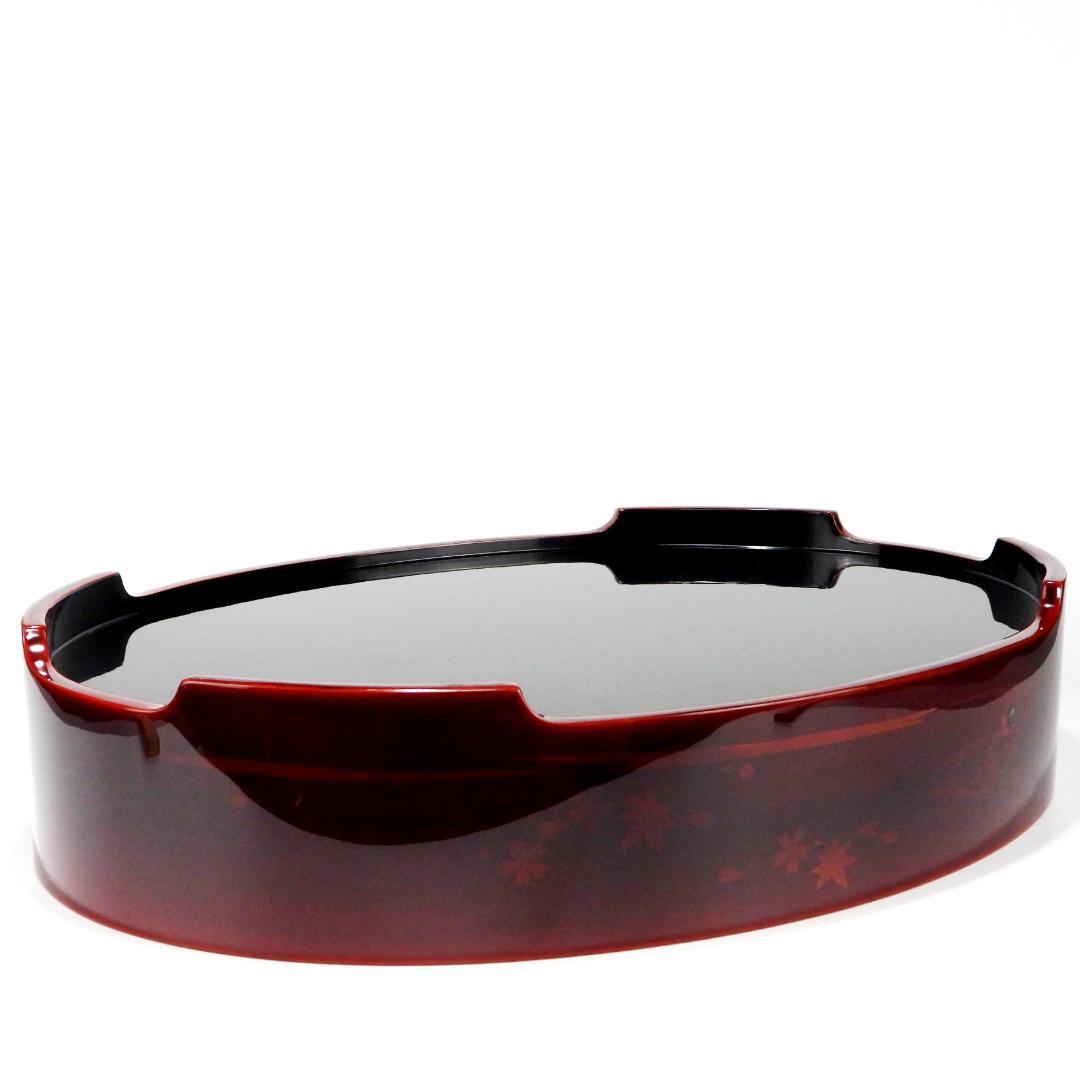 哲斎作 輪島塗 おおばち すしざら揃 溜すかし 絵変り蒔絵 共箱 共布