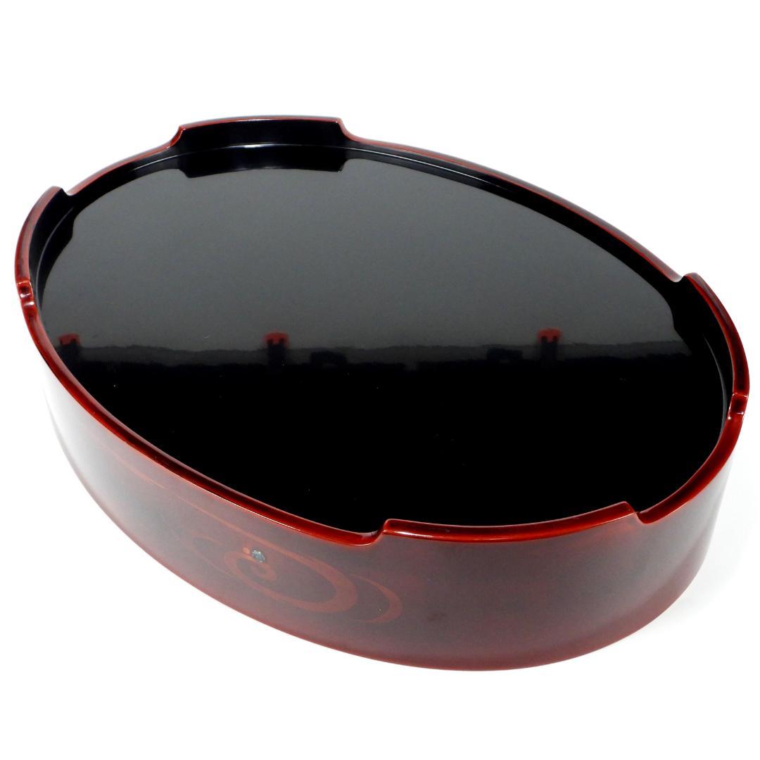 哲斎作 輪島塗 おおばち すしざら揃 溜すかし 絵変り蒔絵 共箱 共布