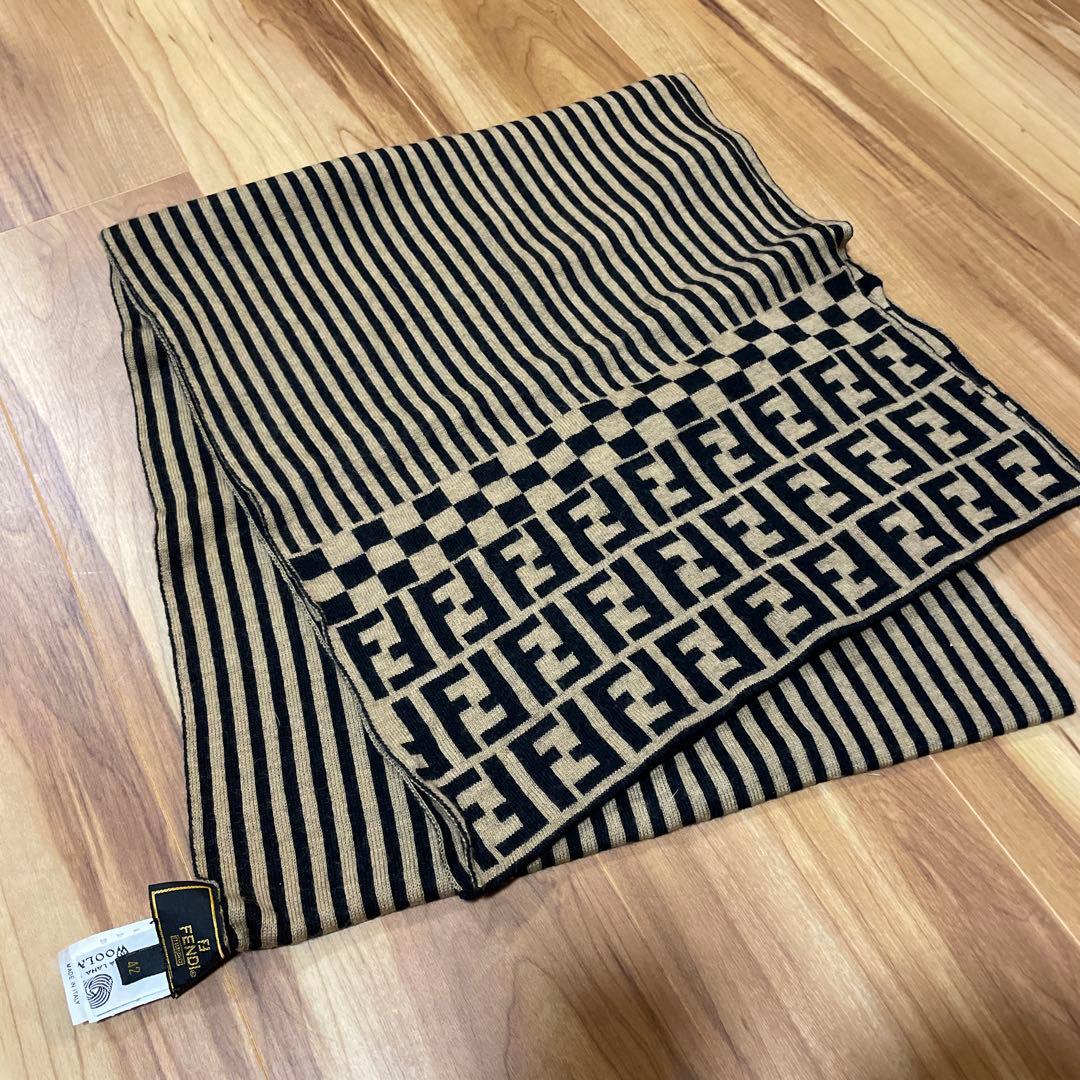 FENDI ストライプ FFロゴ マフラー 42