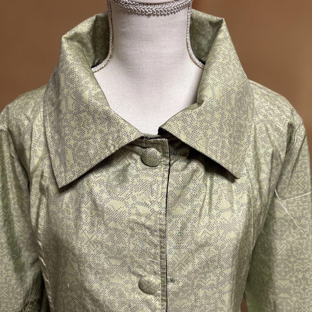 着物リメイク　正絹泥大島と色大島紬リバーシブルロングコート1227-1