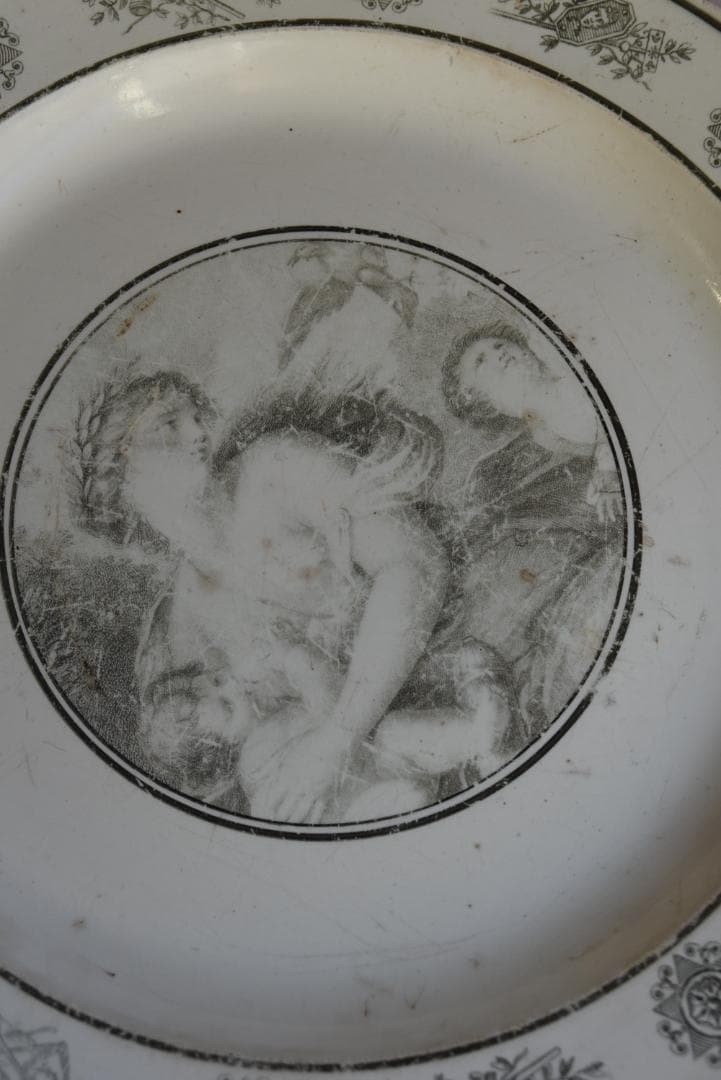 初期クレイユ　ファイアンスフィーヌ　良い風合いの皿　フランスアンティーク