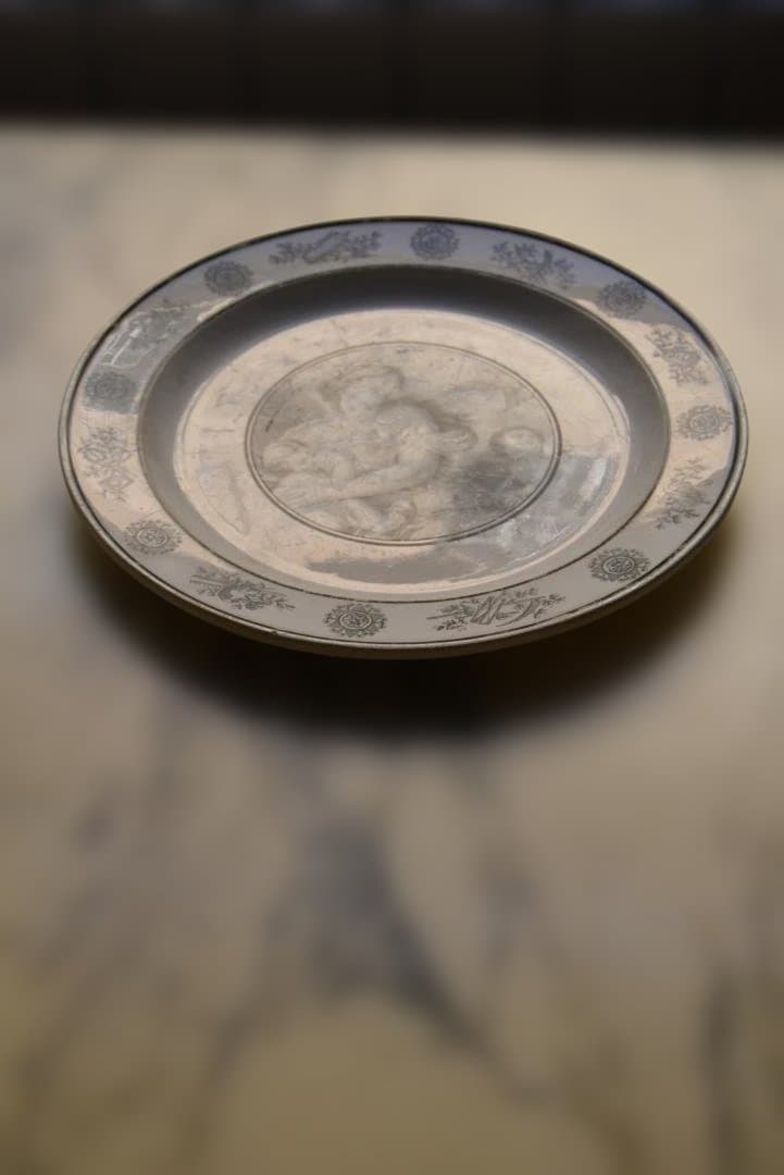 初期クレイユ　ファイアンスフィーヌ　良い風合いの皿　フランスアンティーク