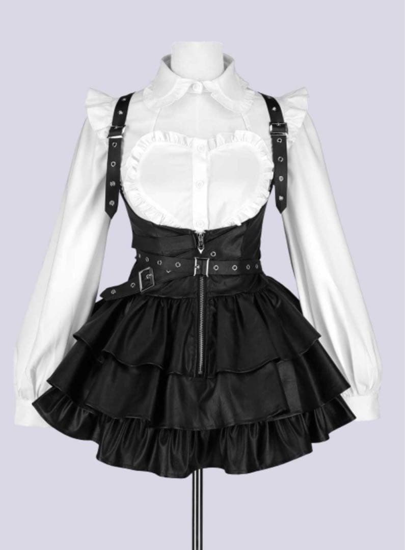 華さん専用 IMVAL / Frill Leather Dress [BLK]