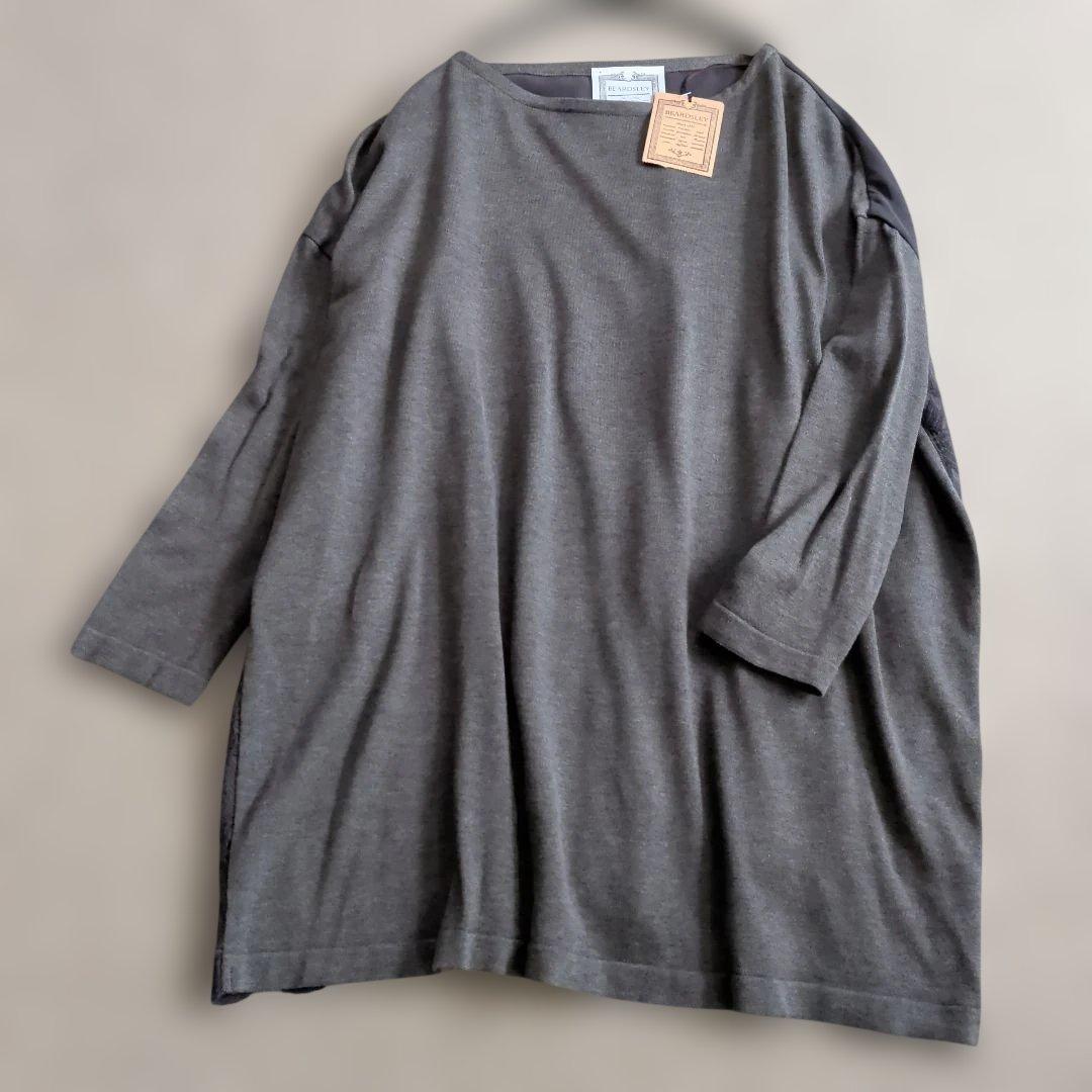 新品・タグ付き ビアズリー 異素材 ドッキング チュニック カットソー