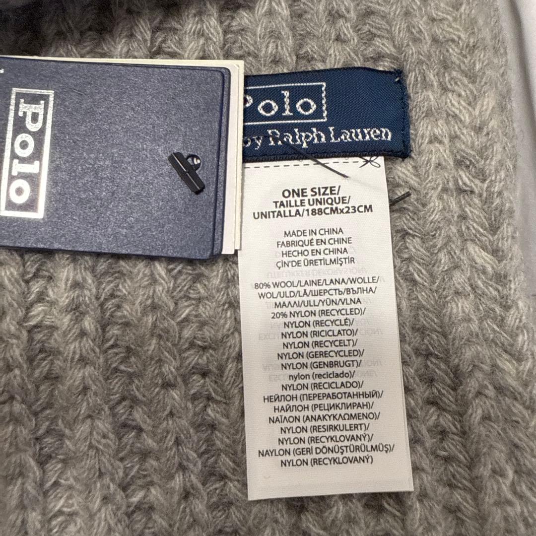 未使用タグ付 ポロラルフローレン ベア刺繍マフラー 箱リボン付き