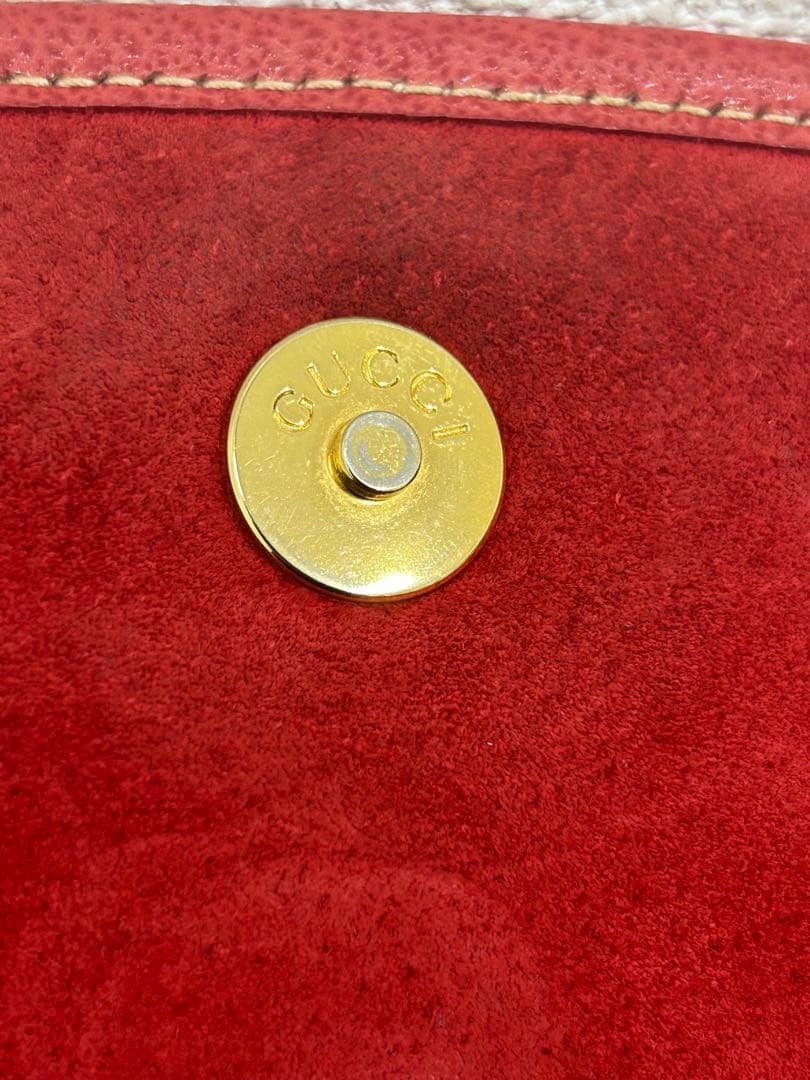 Gucci 赤 スエード ショルダーバッグ　GUCCI