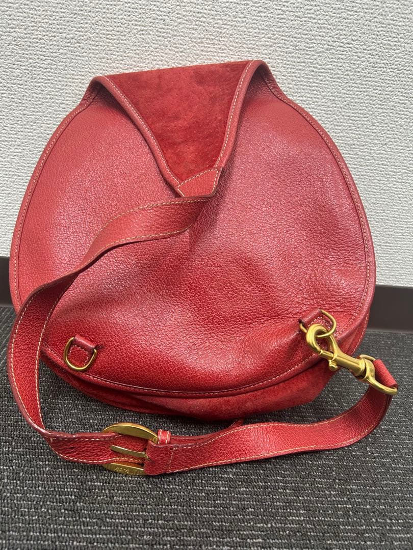 Gucci 赤 スエード ショルダーバッグ　GUCCI