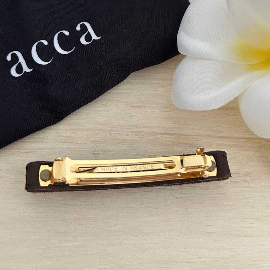 希少☆彡【新品未使用】acca ブリジットバレッタ ブラウン ゴールド スモール