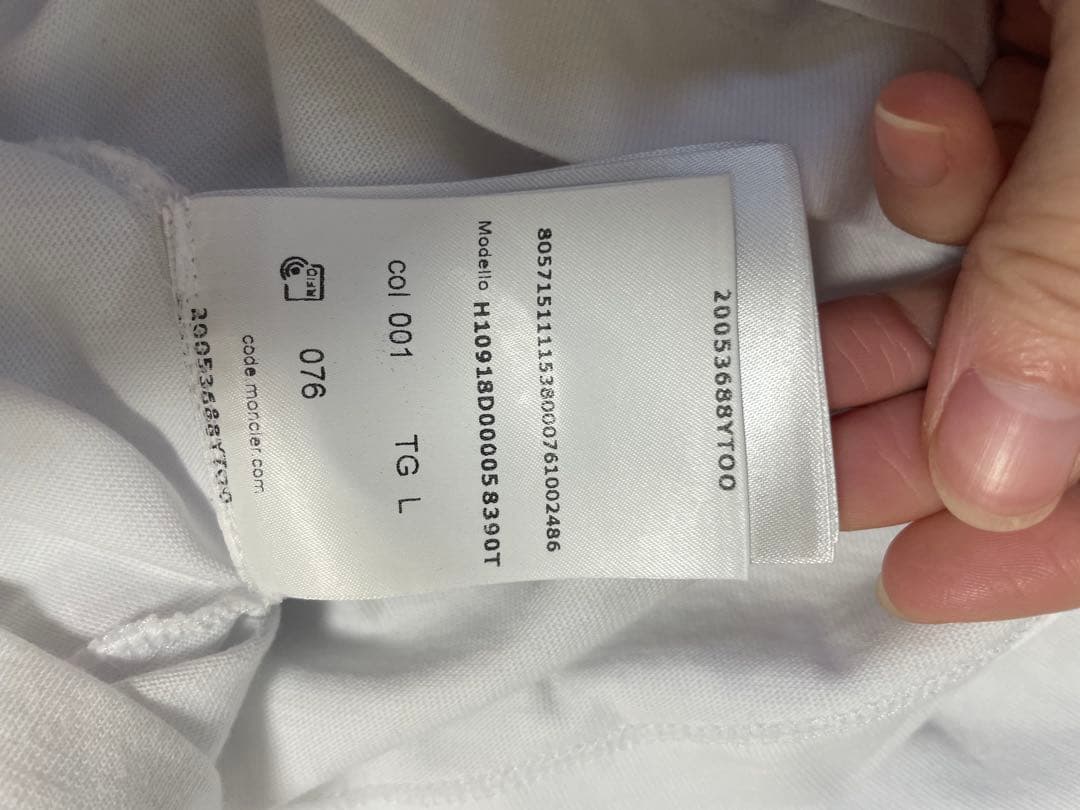 MONCLER ホワイト ロングスリーブ カットソー