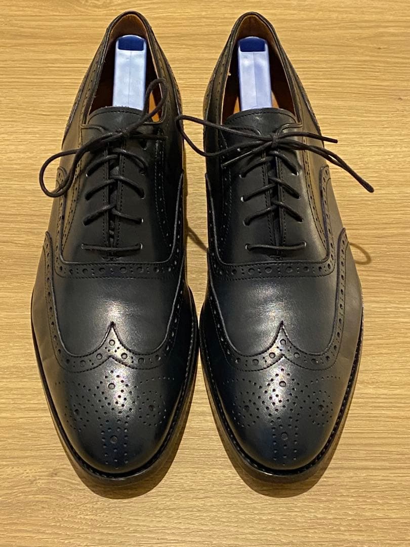 ランバン　レザーシューズ　ネイビー　25.5cm 革靴　メンズ