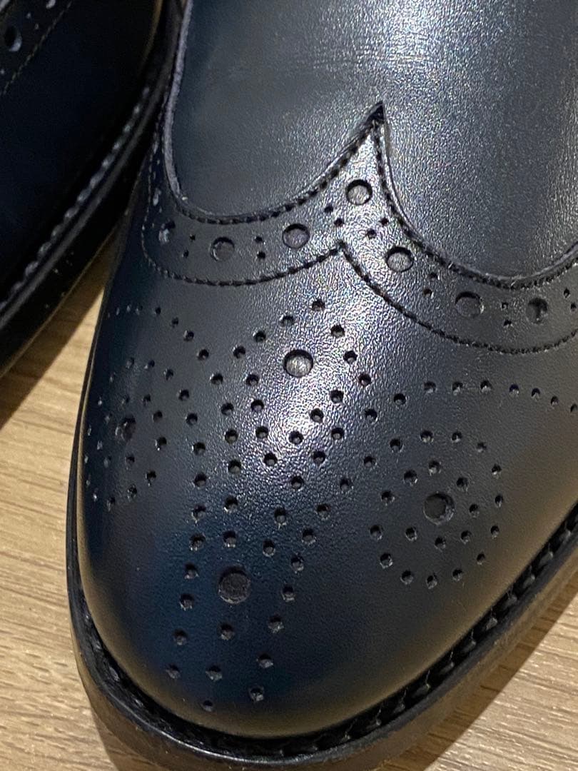 ランバン　レザーシューズ　ネイビー　25.5cm 革靴　メンズ