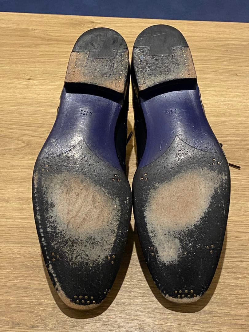 ランバン　レザーシューズ　ネイビー　25.5cm 革靴　メンズ