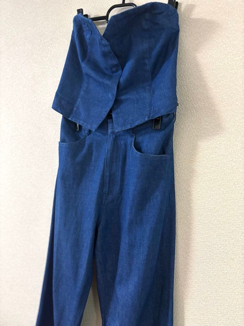 今期完売品　6(ROKU)デニム ビスチェ オールインワン　38
