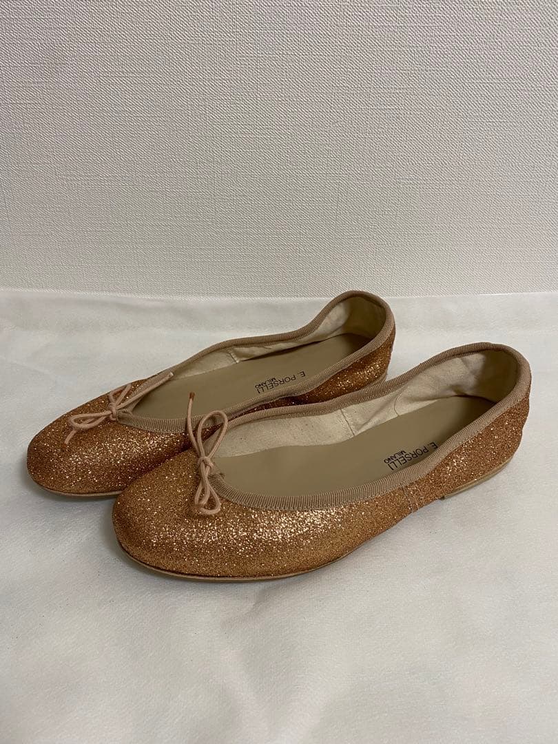 IENA ポルセリ グリッターバレエシューズ 38 裏張り済み