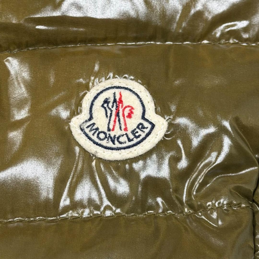15507✨MONCLER ダウンベスト/0/ナイロン カーキ ワッペン