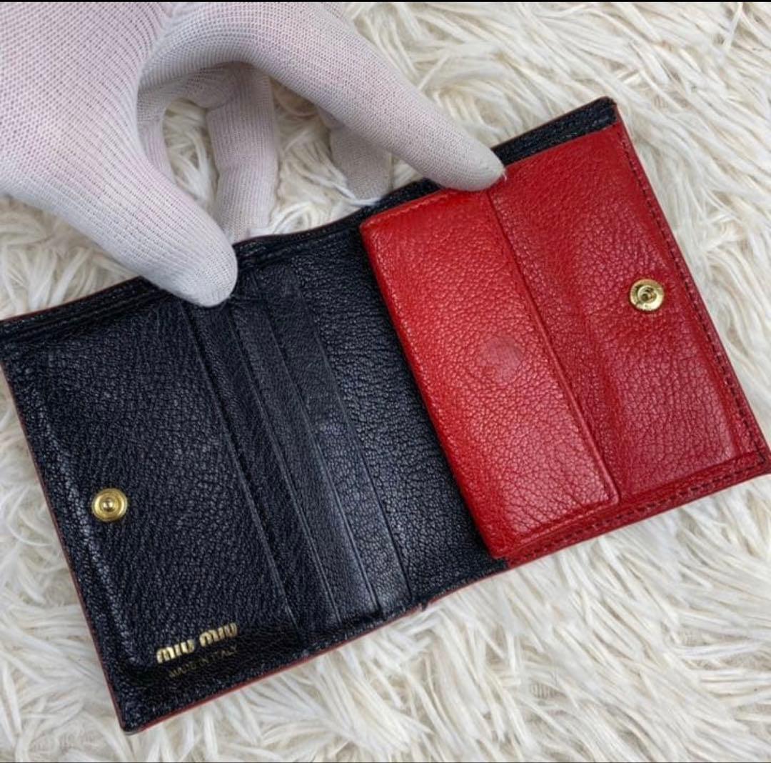 A*迎様 miu miu 二つ折り財布 黒 ※訳あり！！