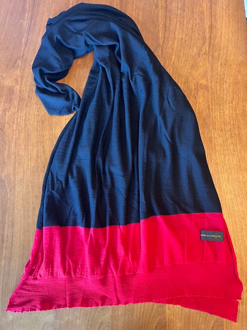 【COMME des GARCONS】ロングストール 赤×黒