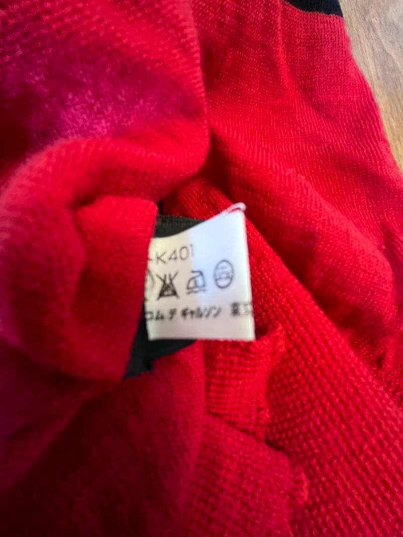 【COMME des GARCONS】ロングストール 赤×黒